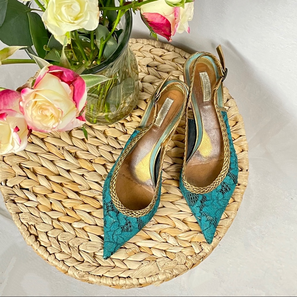 GIANNA MELIANI LACE KITTEN HEELS MADE IN ITALY - 8